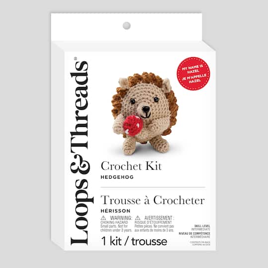 Intermediate Hedgehog Amigurumi Crochet Kit by Loops & Threads®